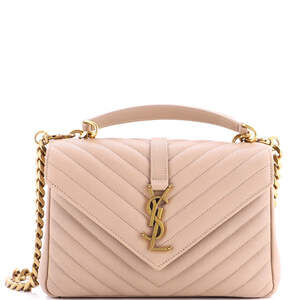 Saint Laurent Medium Classic Monogram College Bag Matelasse Chevron Leather